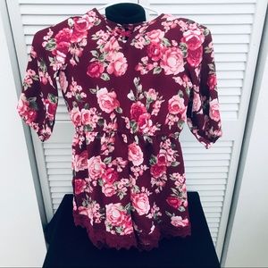 NWT - Pink & Violet Girls (M-7/8) Floral Romper